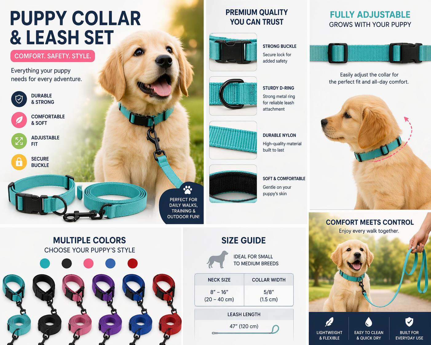 Adjustable Dog Harness – No-Pull, Breathable & Comfortable for Daily Walks