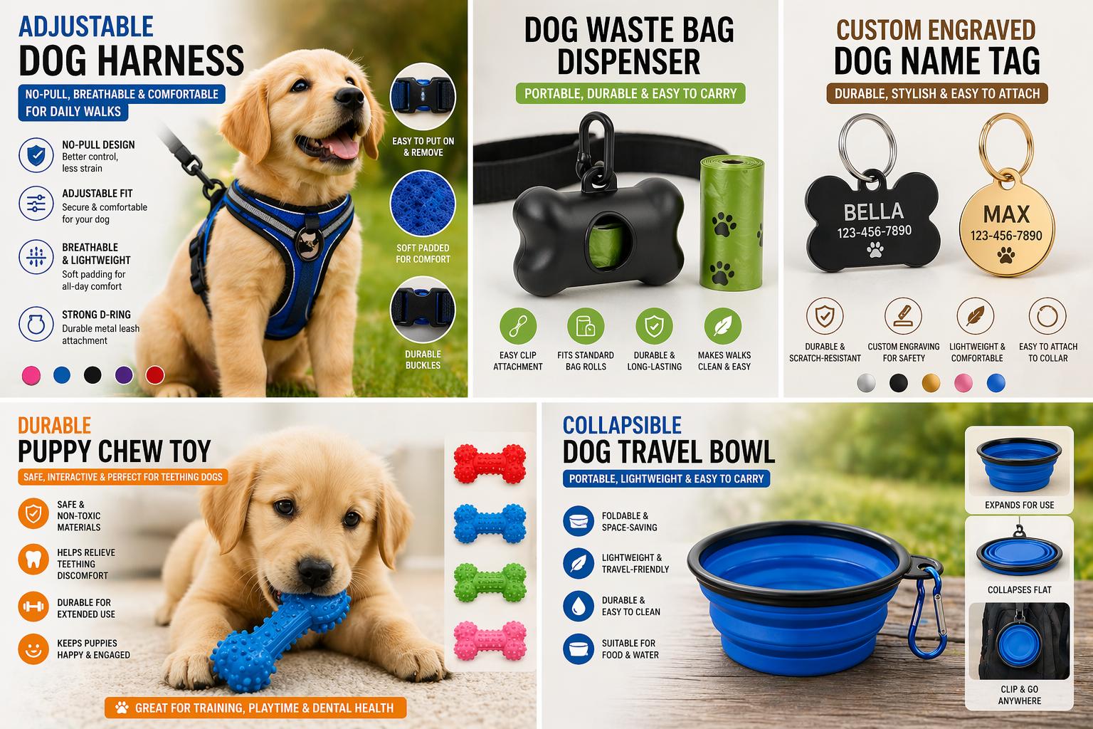 Dog Waste Bag Dispenser with Clip – Portable, Durable & Easy to Carry